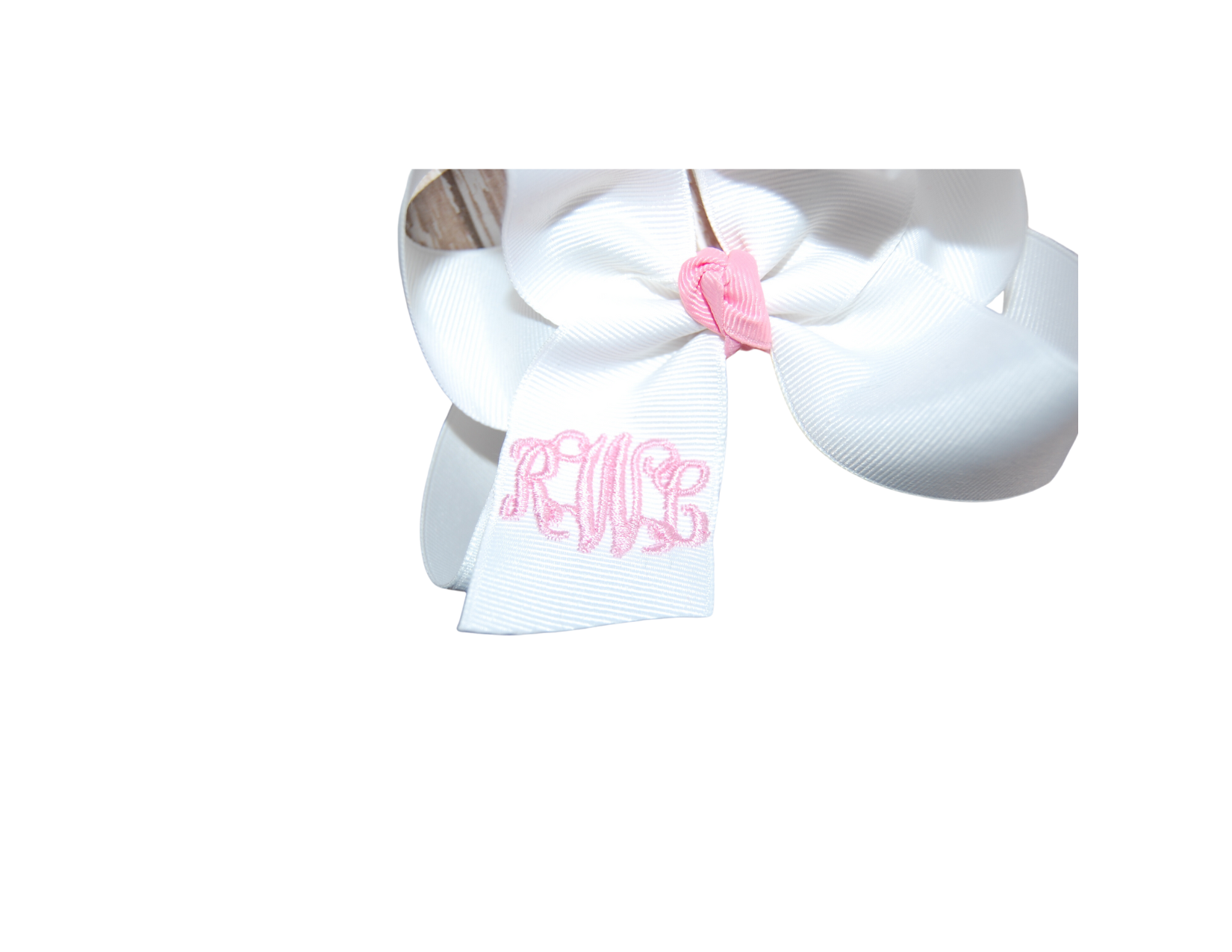 Large Embroidered Grosgrain Bow